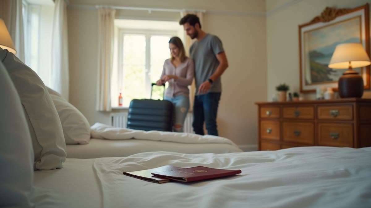 Couple packing suitcases to move abroad