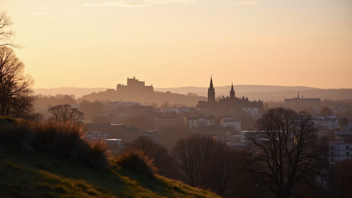 Edinburgh skyline at golden hour